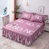 Saia de Cama Dupla Renda Transfronteiriça Conjunto de Três Peças Cobertura de Cama Espessa Antiderrapante Saia de Cama Cobertura de Cama de Peça Única Saia de Cama Atacado