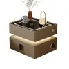 Mesita de Noche Inteligente Colgante para Dormitorio del Hogar, Gabinete de Noche de Madera Maciza, Gabinete de Almacenamiento Simple Multifuncional Minimalista Moderno de Lujo Ligero