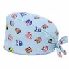 Gorros Quirúrgicos de Trabajo Transfronterizos para Hombres y Mujeres, Algodón Estampado Color Sólido Ajustables, Gorros de Cocina para Enfermeras, Salón de Belleza Dental