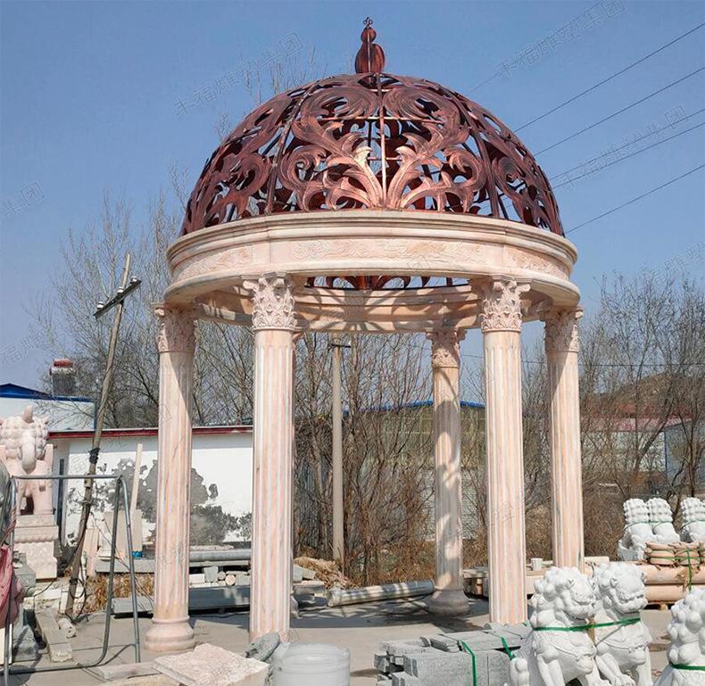晚霞红欧式石材景观凉亭