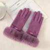 Luvas Quentes para Mulheres no Inverno, Espessadas com Lã, Fofas, à Prova de Vento, Espessadas com Lã, Adequadas para Ciclismo ao Ar Livre, Luvas Quentes com Tela Sensível ao Toque
