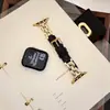 Conector Metálico Perlado con Correa de Cuero con Patrón de Cocodrilo Adecuado para Apple 10 S11 Huawei Fit4 Gt6 Xiaomi Pulsera