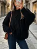 Suéter de Tricô Trançado Solto com Gola Redonda Novo Europeu e Americano Outono e Inverno Estilo Preguiçoso Pulôver Cardigã de Tricô Trançado Top Feminino