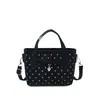 Bolsa feminina transfronteiriça, bolsa de bolinhas estilo coreano, bolsa de mão com laço estilo girlie, bolsa de ombro sob o braço, bolsa transversal casual