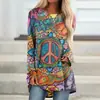 2026 Nova Camiseta de Manga Longa com Estampa 3D de Caveira Estilo Europeu e Americano para Mulheres, Top Casual Solto Moda Transfronteiriça, Estilo Longo