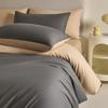 Cómodo algodón hipoalergénico color liso serie Angie doble estrellas azul gris montaña otoño e invierno juego de cama venta al por mayor de fábrica
