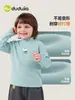 Camiseta interior térmica de invierno de cuello medio para niños Dudu para niños, camiseta de manga larga con forro polar para niñas, ropa infantil moderna para bebés