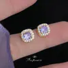 Brincos de Zircônia Fogo Púrpura (Nove): Estilo de Luxo Leve, Modernos, Simples, Versáteis para o Dia a Dia, Elegantes, Fornecimento de Brincos de Prata de Fábrica