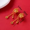 2026 Nuevo Aleación Goteo de Aceite Estilo Antiguo Año Nuevo Arena Oro Colgante Pulsera Cadena de Extensión Chapada en Oro Accesorios de Joyería DIY