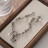 Pulsera de Perlas de Calavera Retro de Nicho para Mujer, Moda Exquisita de Lujo Ligero, Industria Pesada Versátil, Accesorios de Pulsera de Alta Gama