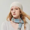 Bufanda de seda de morera y cachemira a rayas color-blocking para mujer, versátil para otoño e invierno, tejida fina, estrecha, retro, simple, cálida, calentador de cuello