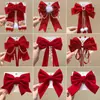 Grampo de Cabelo Laço Acessório de Cabelo para Meninas, Presilha de Cabelo Vermelha para Trás da Cabeça, Grampo de Cabelo de Ano Novo para Meninas, Ornamento de Cabelo de Fita Infantil