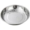 Plato Redondo de Acero Inoxidable 304 Plato Hondo Espesado para Uso Doméstico y Comercial, Plato para Verduras, Plato para Frutas, Plato para Fideos Fríos, Plato para Salsas Venta al por Mayor