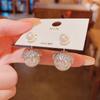 Pendientes de perla de doble cara de dos piezas, plata s925, con forma de círculo, ligeros, de lujo, sencillos, de red roja para mujer.