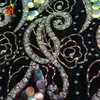 Almofada Bordada Estilo Europeu e Americano Decorações Tecido Bordado Ponto Liso Lantejoula de 3mm Miçanga Chip Tecido Bordado