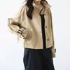 Nova Jaqueta Curta de Alta Qualidade Soltinha com Gola Alta para Mulheres Baixinhas, Casual de Primavera para o Trabalho com um Toque Luxuoso