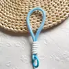 Cordão Trançado Curto Corda de Pulso Anti-Perda Chaveiro Combinando Cores Cordão para Copo de Água Cor Dopamina Corrente para Celular