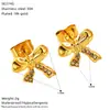 Pendientes de Acero de Titanio Chapados en Oro con Lazo Joker Transfronterizos de Alta Gama para Mujer Moda de Nicho Europea y Americana Joyería Exquisita al por Mayor