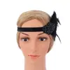 Diadema de Plumas Negras Best-Seller Transfronterizo de Amazon Diadema de Plumas Hippie Bohemia India Tocado