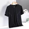 Camiseta Masculina de Seda de Gelo Manga Curta, Verão Fina Secagem Rápida Malha Esportiva Fitness Meia Manga, Camiseta de Verão para Pai Manga Longa