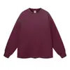 350G Tecido Pesado Outono/Inverno Camada Base Retrô Desgastada Algodão Puro Lavado Cor Frita Camiseta de Manga Longa Masculina Mesmo Estilo Camiseta de Manga Longa Camada Base
