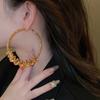 Personalidad Exagerada, Pendientes de Círculo Geométrico con Diamantes, Estilo Europeo y Americano de Moda, Lujo Ligero, Nicho, Gama Alta, Pendientes Elegantes para Mujer