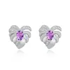Pendientes de Plumas de Nicho Diseño de Alta Gama Pendientes de Piedra Natural Cepillada Amatista Citrino Plata de Ley S925