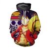 Sudadera con capucha y cuello alto con impresión digital 3D de One Piece King of Navigation Lufei, sudadera de animación para cosplay, venta directa