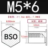 Tuerca remachable galvanizada Espárrago Agujero ciego Espárrago Rosca interna Inserto roscado Acero al carbono Parte remachable BSO-M5*5-M5*40