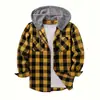 Amazon Explosions Talla Europea y Americana Hombre Moda Neoyorquina Tendencia Sudadera con Capucha Cuadros Sudadera con Capucha de Franela