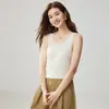 Camisola 35% cachemir, cuello en U, tejido de canalé, corte ajustado, sin mangas, top versátil para usar en capas o solo
