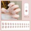 Celebridade da Internet Unha Vestível Tabuleiro de Xadrez Gradiente Rosa Pêssego Bolinhas Manicure Francesa Vestível Patch de Unha Patch de Unha Postiça