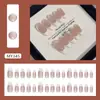 Uñas Ojo de Gato Hechas a Mano Pre-Hechas, Gradiente Blanco Dulce Francés, Estilo Europeo y Americano Simple y Elegante, Arte de Uñas Desmontable, 30 Piezas