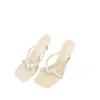 Chanclas elegantes estilo francés, zapatos de hada para usar al aire libre, nuevos sandalias de tacón alto de verano 2025