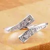 Anillo de apertura con circonita microincrustada Anillo de boda para mujeres europeas y americanas Anillo de joyería de moda transfronteriza Anillo ajustable