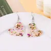 Atmósfera Transfronteriza Pendientes del Día de San Valentín Corazón Rosa Brillante Pendientes Largos de Acrílico Pendientes Pendientes para Mujer