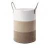 Cesta de Armazenamento Trançada com Corda de Algodão, Cesto de Roupas Sujas, Cesto de Armazenamento Doméstico para Roupas e Brinquedos com Alça, Balde de Armazenamento, Cesto de Roupas Sujas de Corda de Algodão