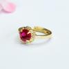 Anillo de Rubí Cultivado de Guan Yu Corindón Rojo Anillo Facetado Femenino Venta al por Mayor de Fábrica Dropshipping S4011706