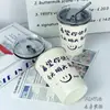 Taza de Acero Inoxidable, Bonita Taza de Agua para Niños, Taza de Café para Oficinistas, Taza con Popote, Taza Gruesa y Resistente a Caídas Estilo Ins para Bebidas Frías