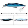Señuelo Minnow de Hundimiento Lento 9cm/6.8g Anzuelo Triple con Pluma Señuelo Biónico 10 Colores Plástico Señuelo Duro Venta al por Mayor Transfronterizo