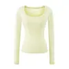 Camiseta Básica de Manga Larga Cuadrada de Color Sólido Estilo Spicy Girl, Nuevo Estilo Otoño Puro Deseo Versátil Ajustada para Mujer