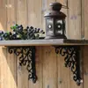 Suporte Triangular de Ferro Fundido Forjado Espesso Vintage Suporte de Prateleira Fixo de Ângulo Reto Montado na Parede Suporte de Prateleira com Suporte de Carga Galhada