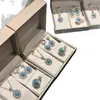Brincos de Pérola Turquesa Azul, Pingente, Anel, Conjunto de Pérolas Naturais de Água Doce, Novo Estilo Chinês, Estilo Nacional, Design Oco Retrô, Mia