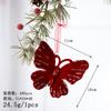Nova decoração de Natal Cross Border vinho tinto Flocking Bow Elk Pendant Decoração de árvore de Natal Enfeite Pendant