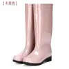 Botas de lluvia de caña alta con forro polar para mujer, zapatos de agua elegantes, botas de lluvia, botas de agua, cálidas, impermeables, cubrebotas antideslizantes para cocina, zapatos de goma, adulto