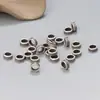 Anillo de plata de ley S925 accesorios para anillo de correr retro envejecido tinta negra material de cuentas hecho a mano DIY joyería al por mayor