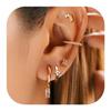 Pendientes de moda de venta caliente transfronteriza europea y americana con baño de oro real de latón para damas, pendientes de temperamento que combinan con todo para damas, traje