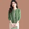 Cardigan Suéter de Malha Gola Redonda Estilo Japonês e Coreano para Mulheres 2025 Outono e Inverno Novo Estilo Jaqueta com Top Outer de Estilo Ocidental para Pessoas Baixas