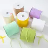 Rollo Grande de 6 mm Cinta de Gasa Translúcida Hilo de Leche Hilo de Nieve Doble Cara Hecho a Mano DIY Accesorios para el Cabello Accesorios de Lazo Decoración de Boda