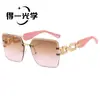 Nuevas Gafas de Sol Metálicas sin Marco con Cadena, Estilo de Lujo Ligero, para Mujer, Gafas de Sol de Alta Gama con Protección UV